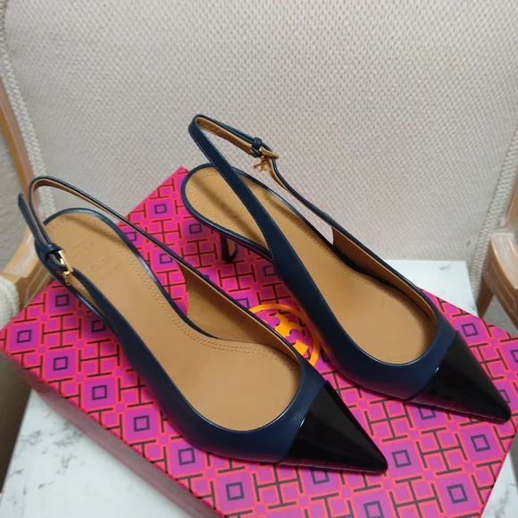 Tory Burch Penelope Cap Toe Slingback Pump Heel